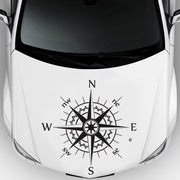 D-863 Compass Pattern Car Modified Decorative Sticker(Black)