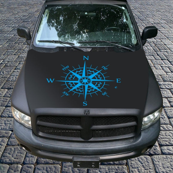 D-863 Compass Pattern Car Modified Decorative Sticker(Blue)