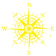 D-863 Compass Pattern Car Modified Decorative Sticker(Yellow) - Decorative Sticker by PMC TechLife | Online Shopping South Africa | PMC TechLife | Buy Now Pay Later Mobicred