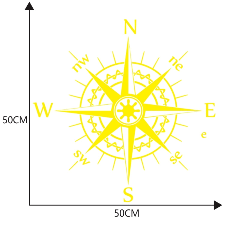 D-863 Compass Pattern Car Modified Decorative Sticker(Yellow)