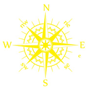 D-863 Compass Pattern Car Modified Decorative Sticker(Yellow)
