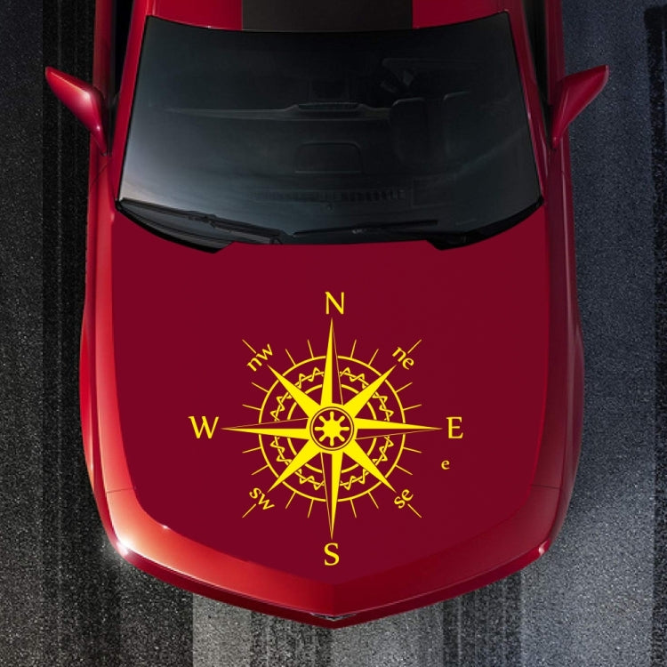 D-863 Compass Pattern Car Modified Decorative Sticker(Yellow)