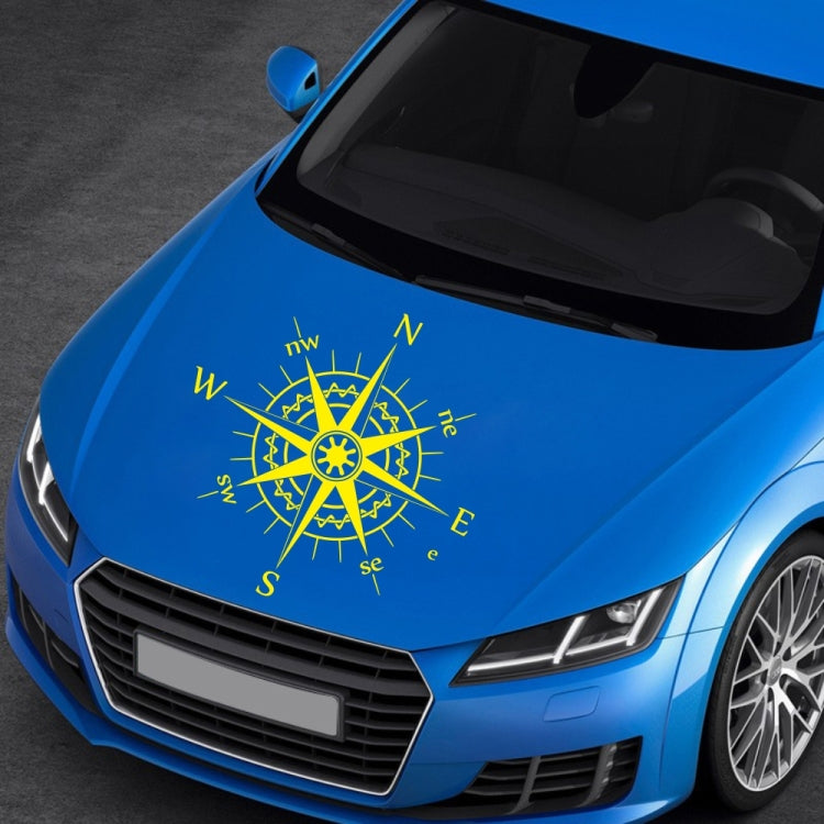 D-863 Compass Pattern Car Modified Decorative Sticker(Yellow)