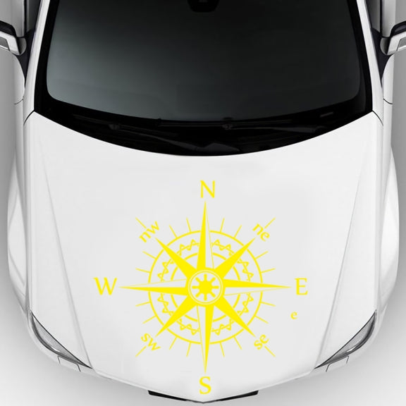 D-863 Compass Pattern Car Modified Decorative Sticker(Yellow)