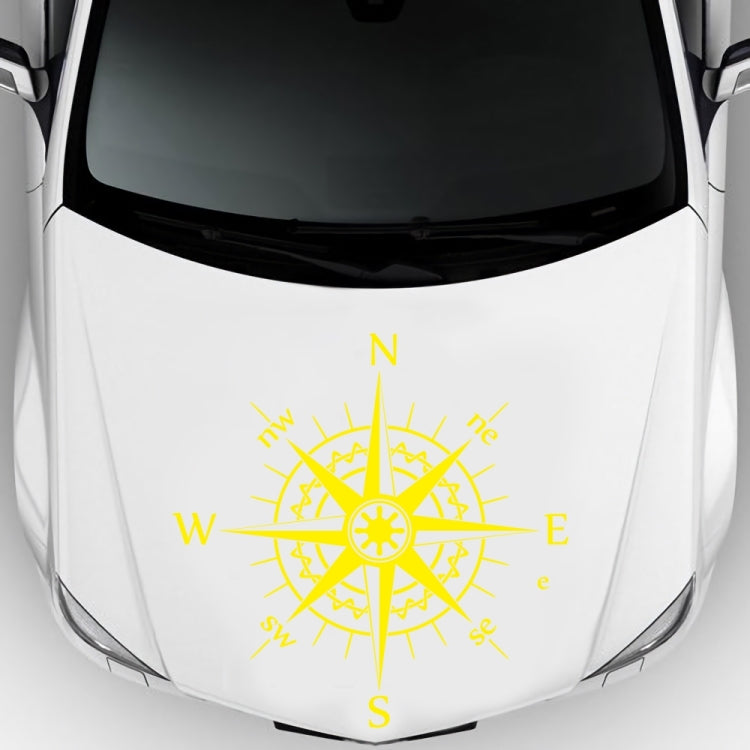 D-863 Compass Pattern Car Modified Decorative Sticker(Yellow)