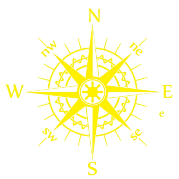 D-863 Compass Pattern Car Modified Decorative Sticker(Yellow)