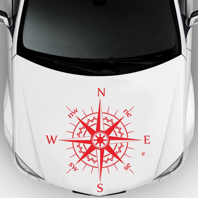 D-863 Compass Pattern Car Modified Decorative Sticker(Red)