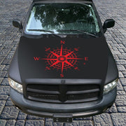 D-863 Compass Pattern Car Modified Decorative Sticker(Red)
