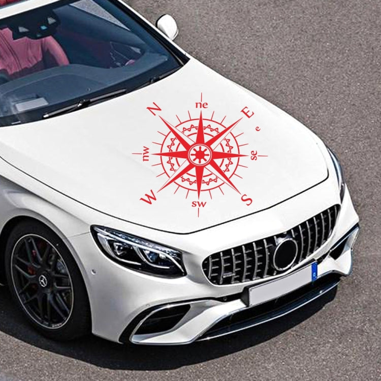 D-863 Compass Pattern Car Modified Decorative Sticker(Red)