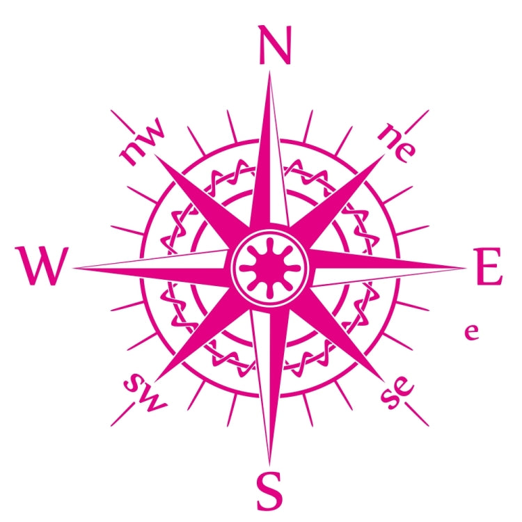 D-863 Compass Pattern Car Modified Decorative Sticker(Purple)
