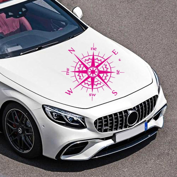 D-863 Compass Pattern Car Modified Decorative Sticker(Purple)