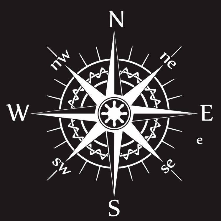 D-863 Compass Pattern Car Modified Decorative Sticker(White)