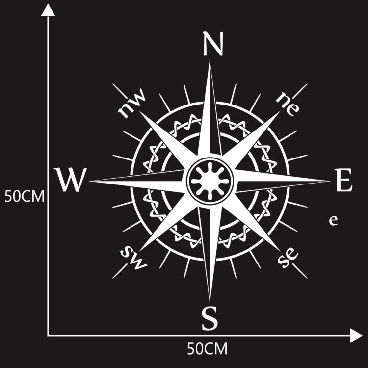 D-863 Compass Pattern Car Modified Decorative Sticker(White)