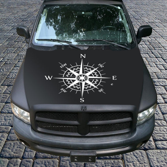 D-863 Compass Pattern Car Modified Decorative Sticker(White)