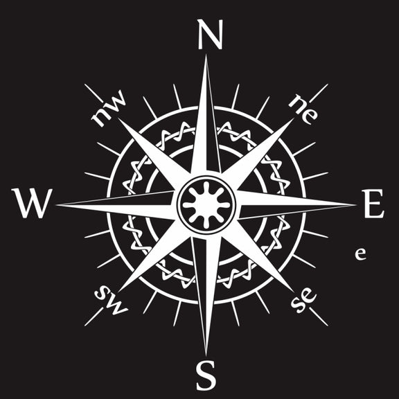 D-863 Compass Pattern Car Modified Decorative Sticker(White)