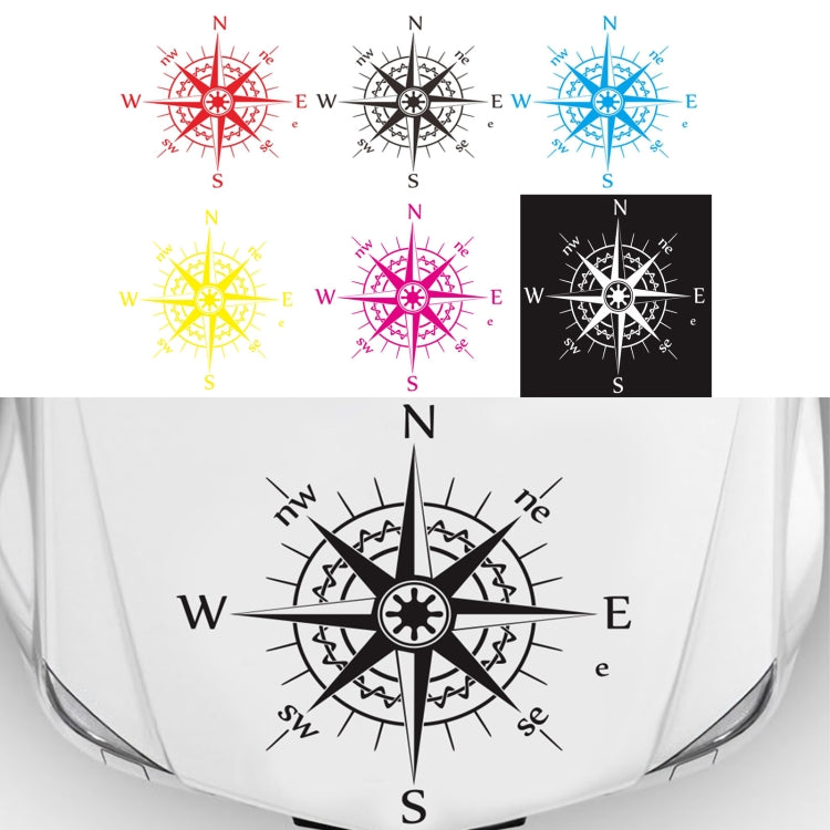 D-863 Compass Pattern Car Modified Decorative Sticker(Red)