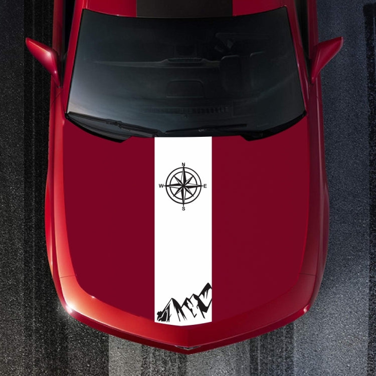 D-864 Compass Pattern Car Modified Decorative Sticker(White)