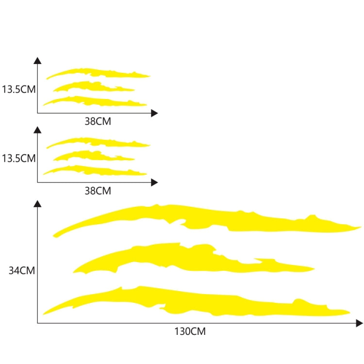 D-865 Claw Scratches Pattern Car Modified Decorative Sticker(Yellow)