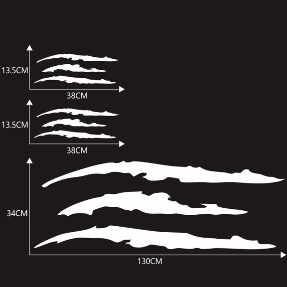 D-865 Claw Scratches Pattern Car Modified Decorative Sticker(White)