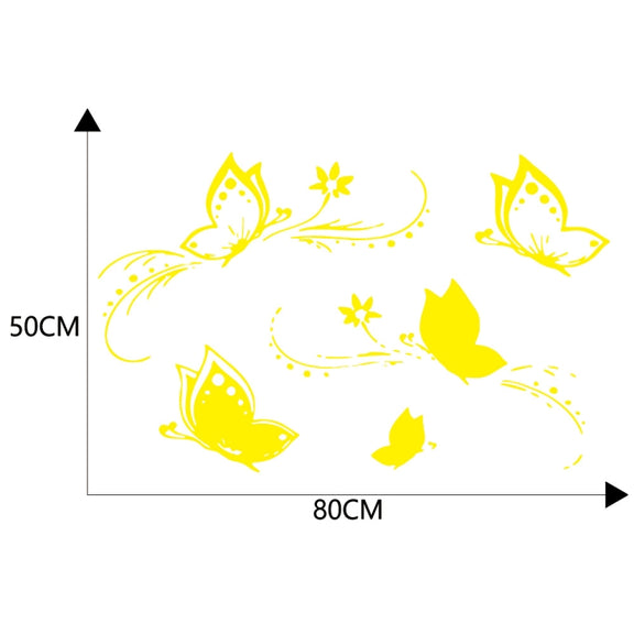 D-907 Butterflies Pattern Car Modified Decorative Sticker(Yellow)