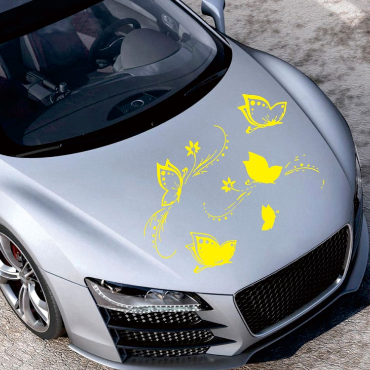 D-907 Butterflies Pattern Car Modified Decorative Sticker(Yellow)