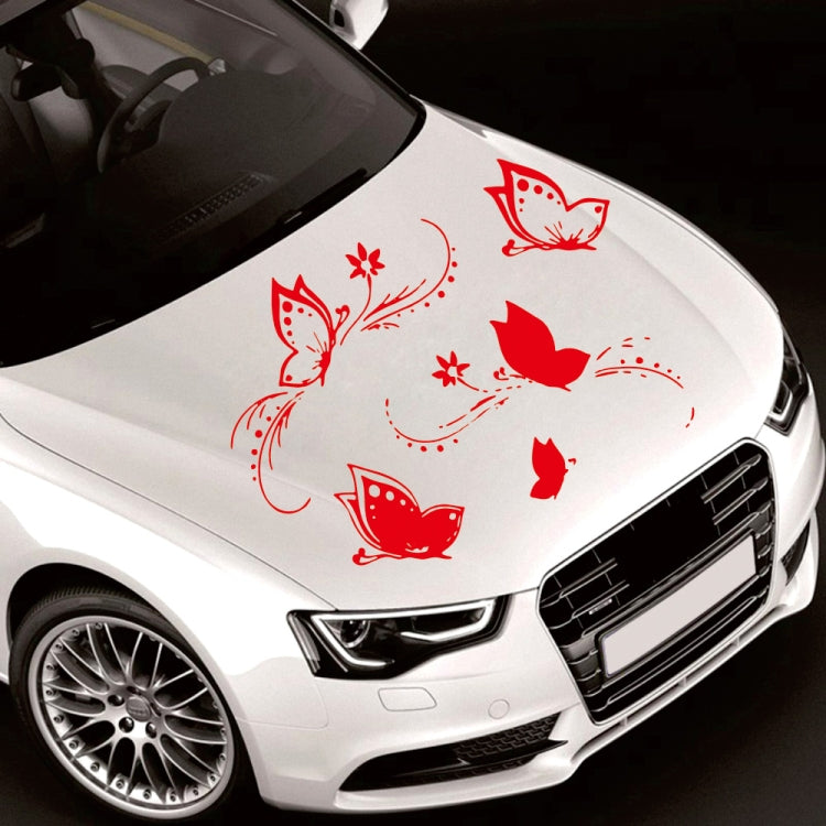 D-907 Butterflies Pattern Car Modified Decorative Sticker(Red)
