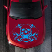 D-923 Three Skulls Pattern Car Modified Decorative Sticker(Blue)