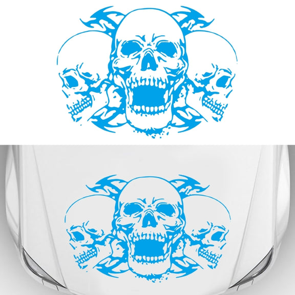 D-923 Three Skulls Pattern Car Modified Decorative Sticker(Blue)