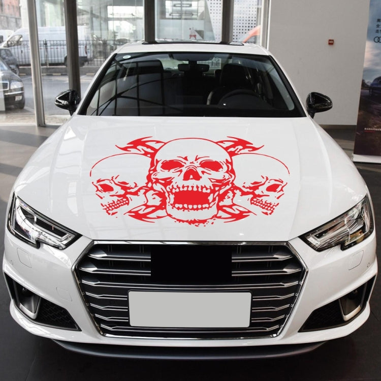 D-923 Three Skulls Pattern Car Modified Decorative Sticker(Red)