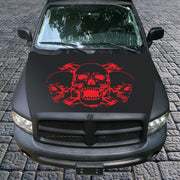 D-923 Three Skulls Pattern Car Modified Decorative Sticker(Red)