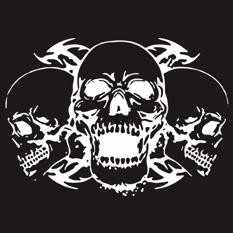 D-923 Three Skulls Pattern Car Modified Decorative Sticker(White)