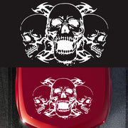 D-923 Three Skulls Pattern Car Modified Decorative Sticker(White)