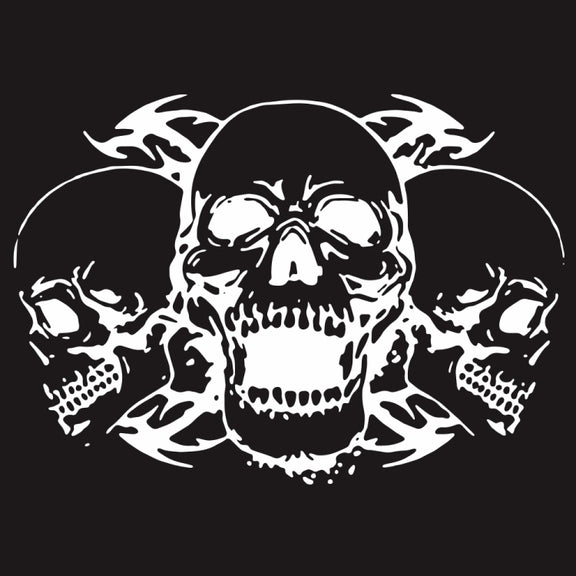 D-923 Three Skulls Pattern Car Modified Decorative Sticker(White)