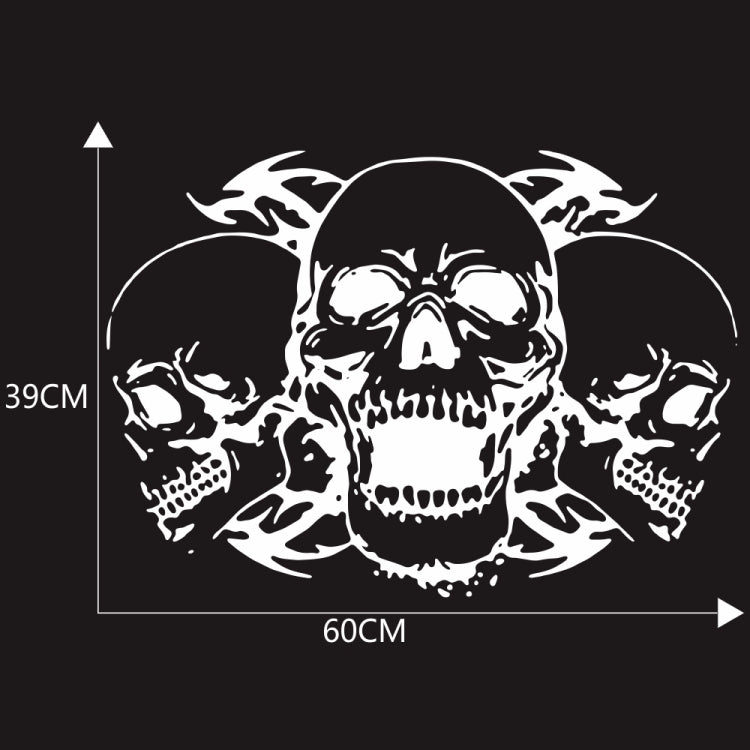 D-923 Three Skulls Pattern Car Modified Decorative Sticker(White)
