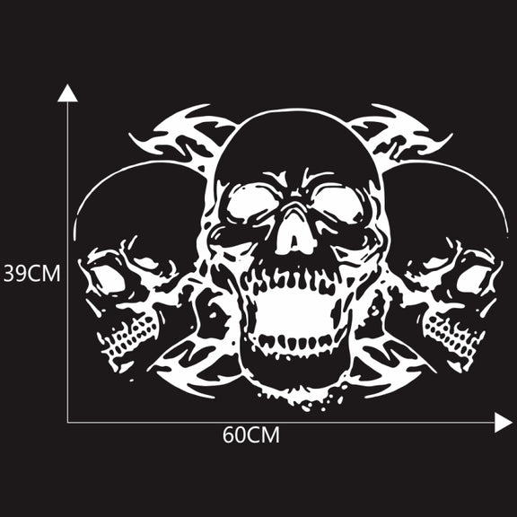 D-923 Three Skulls Pattern Car Modified Decorative Sticker(White)