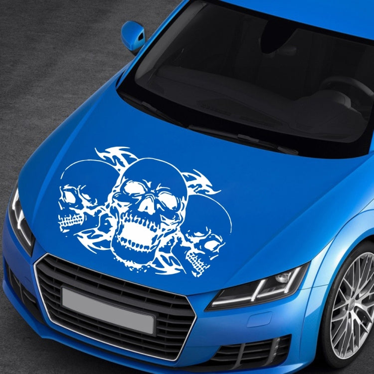 D-923 Three Skulls Pattern Car Modified Decorative Sticker(White)