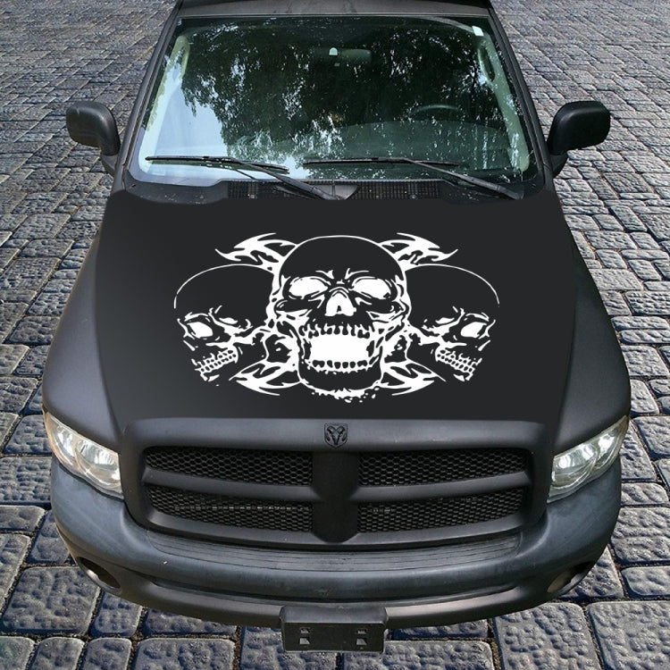 D-923 Three Skulls Pattern Car Modified Decorative Sticker(White)