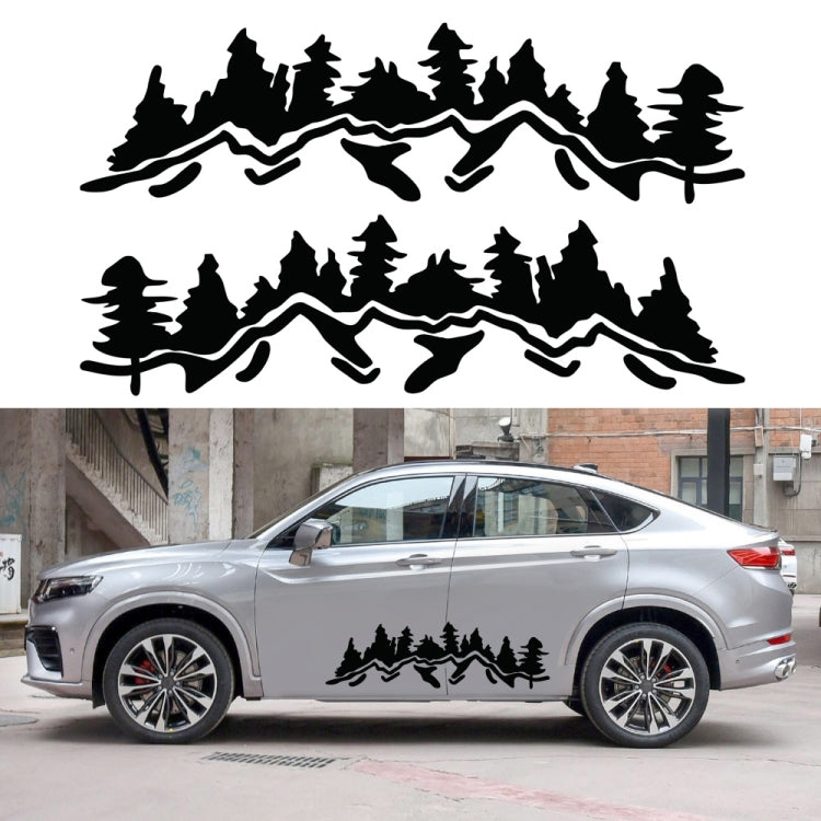 2 PCS/Set D-924 Mountain Woods Pattern Car Modified Decorative Sticker(Black)