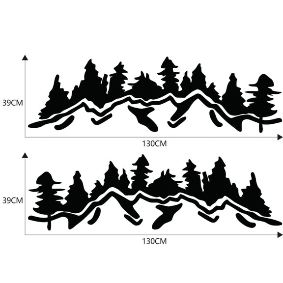 2 PCS/Set D-924 Mountain Woods Pattern Car Modified Decorative Sticker(Black)