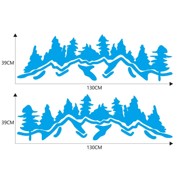 2 PCS/Set D-924 Mountain Woods Pattern Car Modified Decorative Sticker(Blue)