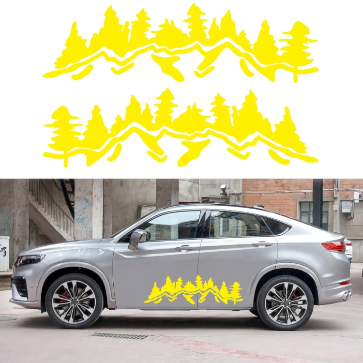 2 PCS/Set D-924 Mountain Woods Pattern Car Modified Decorative Sticker(Yellow)