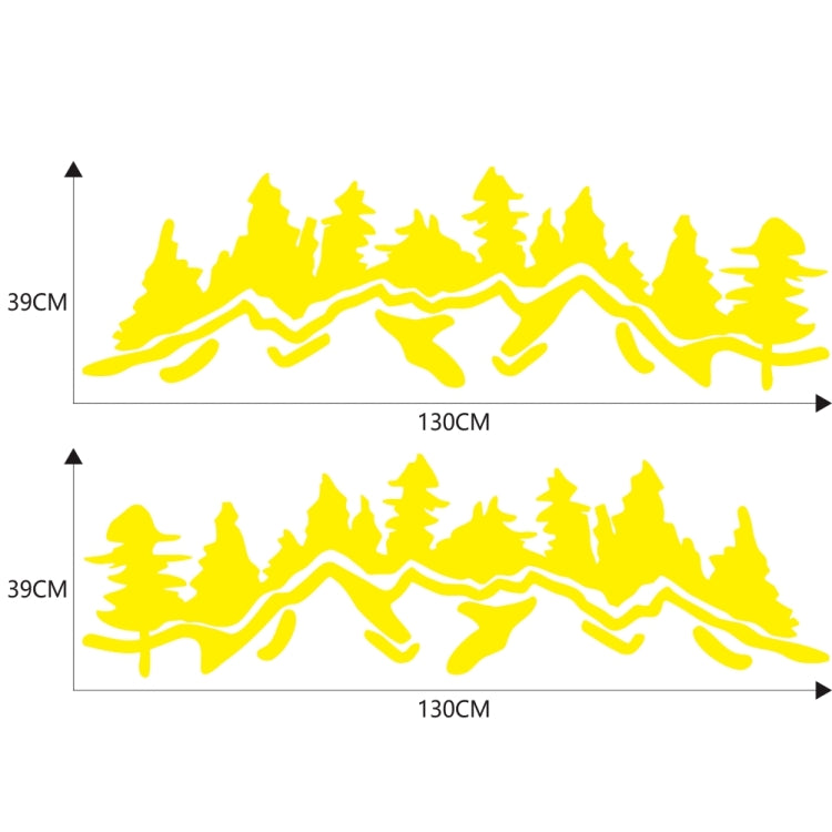 2 PCS/Set D-924 Mountain Woods Pattern Car Modified Decorative Sticker(Yellow)