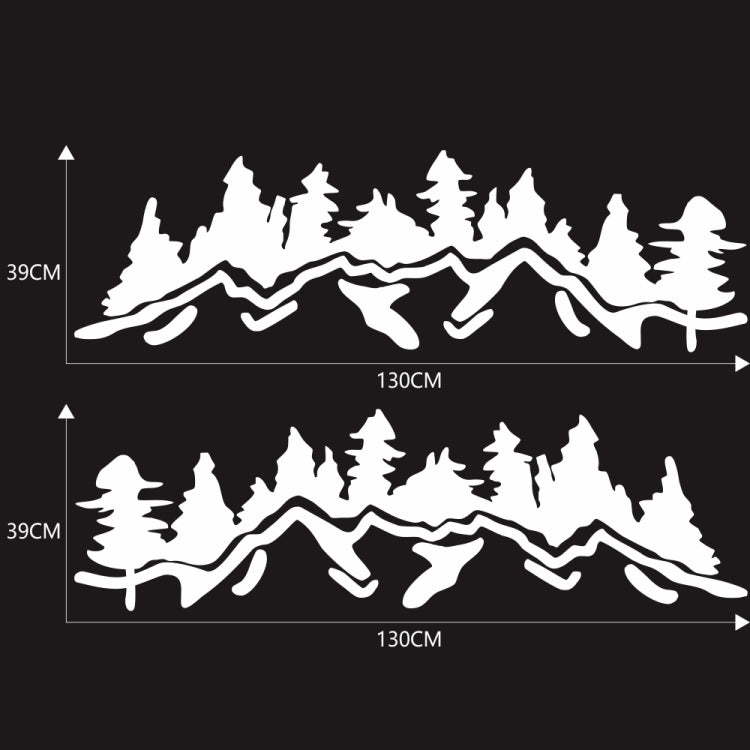 2 PCS/Set D-924 Mountain Woods Pattern Car Modified Decorative Sticker(White)