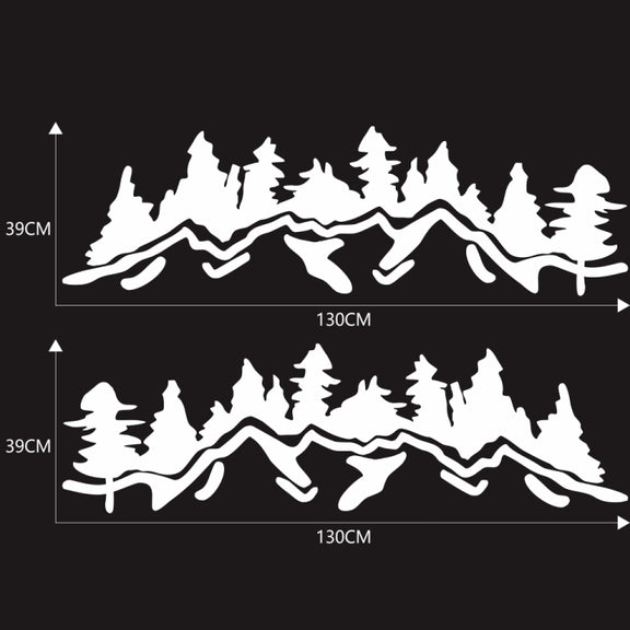 2 PCS/Set D-924 Mountain Woods Pattern Car Modified Decorative Sticker(White)
