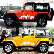 2 PCS/Set D-924 Mountain Woods Pattern Car Modified Decorative Sticker(White)