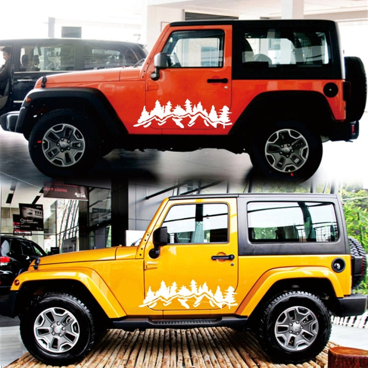 2 PCS/Set D-924 Mountain Woods Pattern Car Modified Decorative Sticker(White)