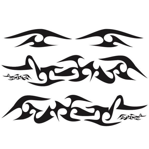 2 PCS/Set D-925 Flame Pattern Car Modified Decorative Sticker(Black)