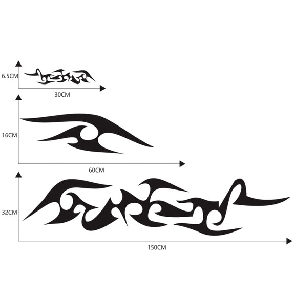 2 PCS/Set D-925 Flame Pattern Car Modified Decorative Sticker(Black)