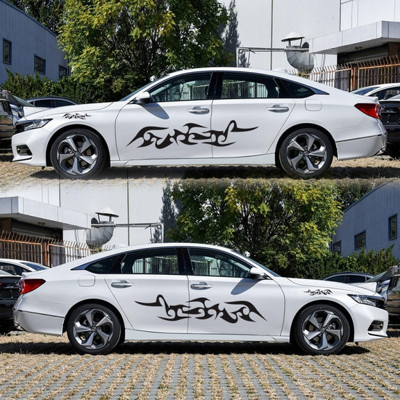 2 PCS/Set D-925 Flame Pattern Car Modified Decorative Sticker(Black)