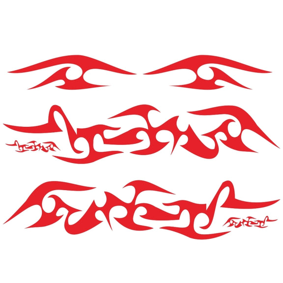 2 PCS/Set D-925 Flame Pattern Car Modified Decorative Sticker(Red)